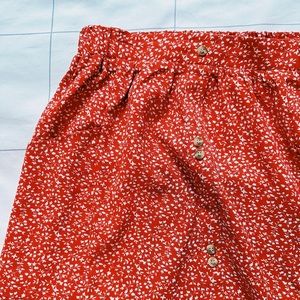 ROOLEE Long Red/Rust Midi Skirt